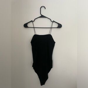 Black Spaghetti Strap Bodysuit